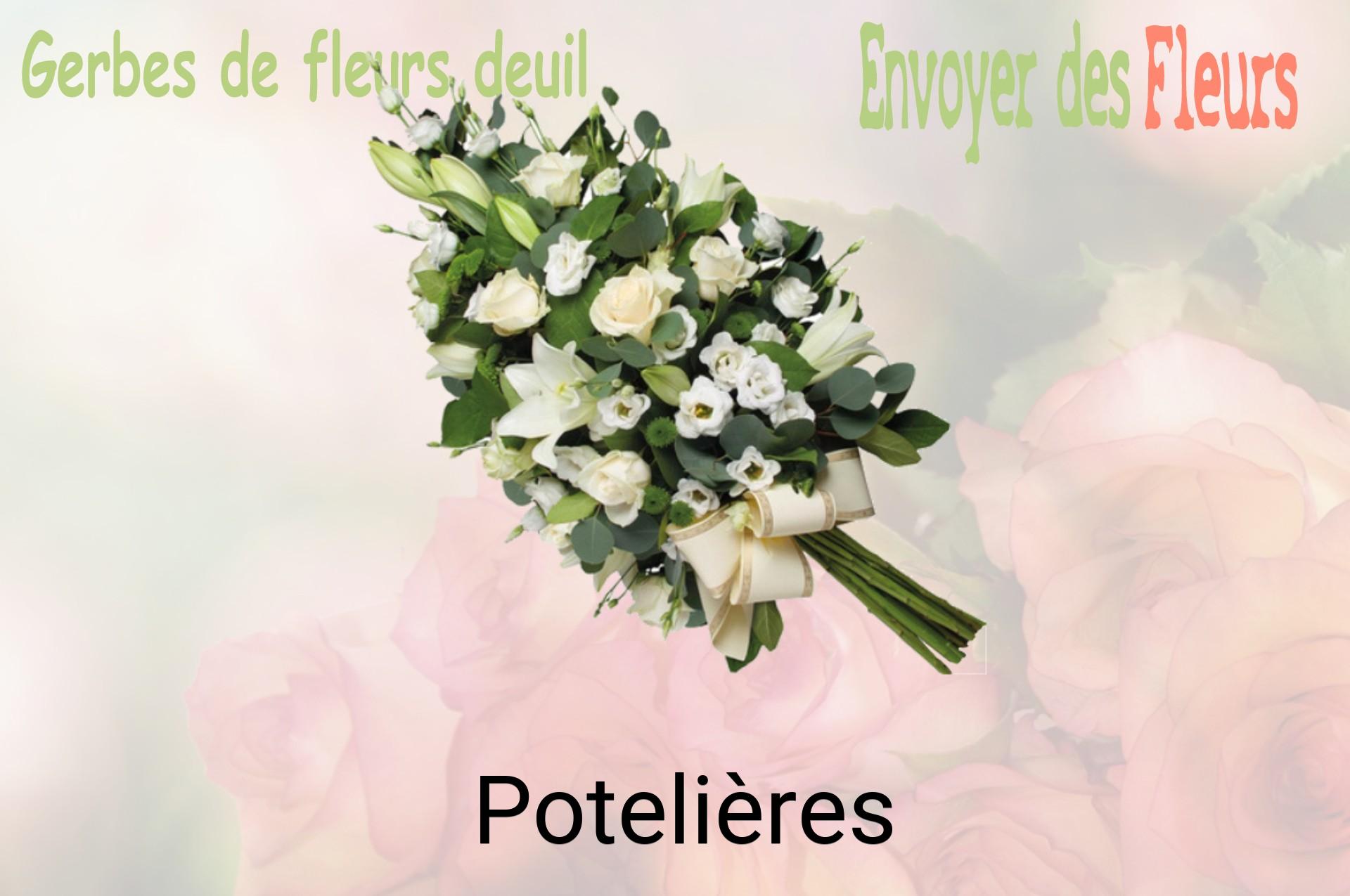 Gerbe de fleurs de deuil livrée à Potelières